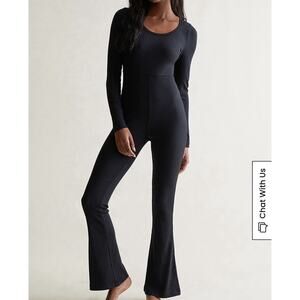 PAC Sun Contour Body-con Jumpsuit Women M Bodysuit in Black Long Sleeve Ribbed
